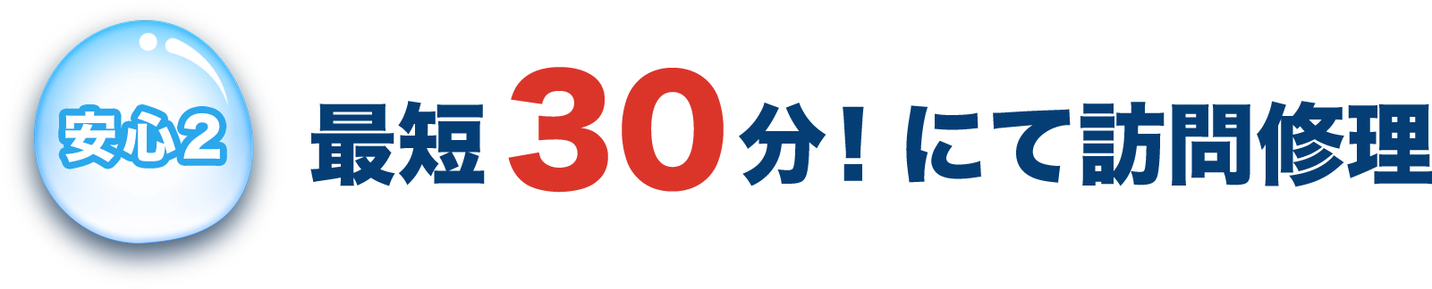 安心2 最短30分！にて訪問修理